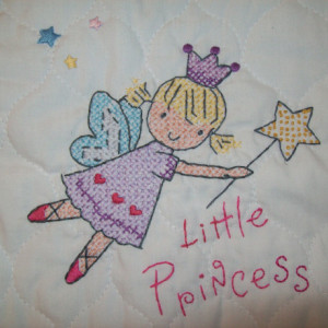 White Cotton Princess Fairy Infant Girls Bib